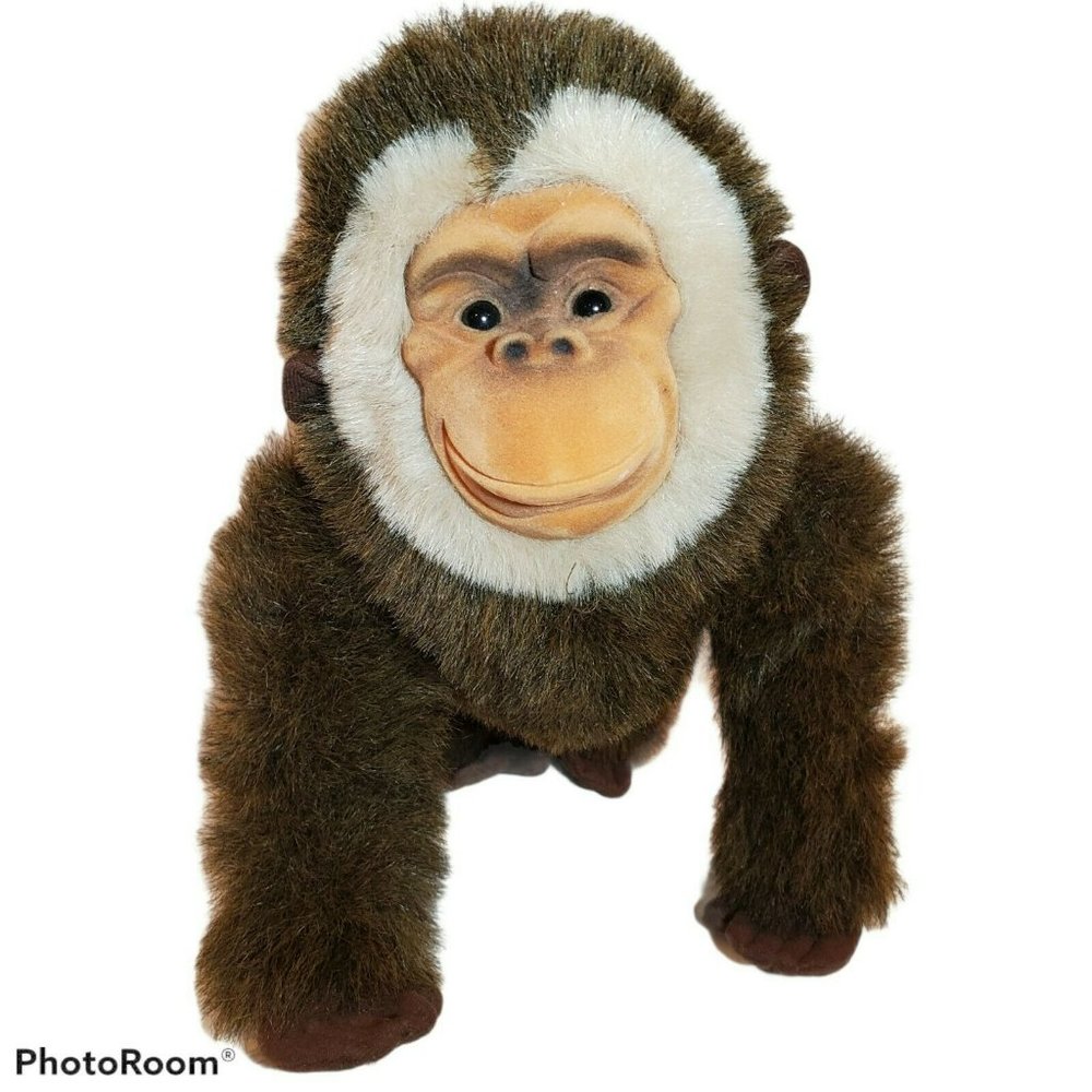 14" Ape Rainforest Cafe Toys Plush Gorilla Baboon Suede Plastic Squeezable face